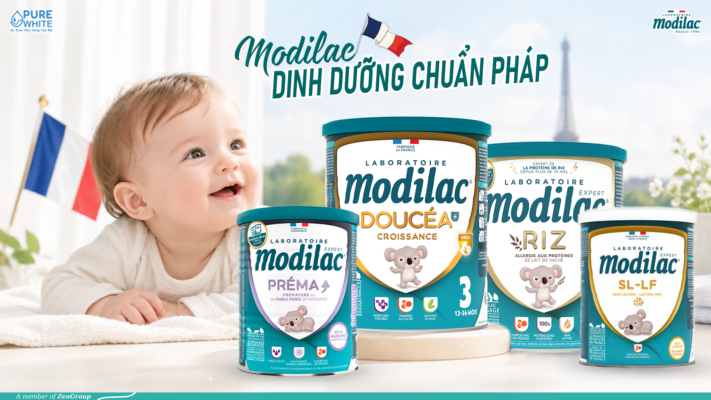 Sữa công thức nhập khẩu Pháp Modilac là giải pháp dinh dưỡng nhi khoa an toàn.