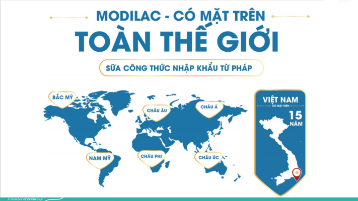 Modilac có mặt trên toàn thế giới